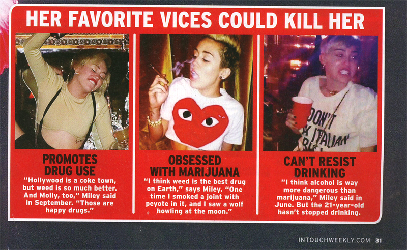 Illustration for article titled This Week in Tabloids: Miley in Danger of Drug-Induced Heart Attack